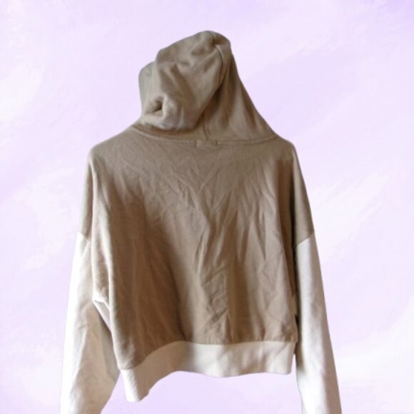 True Religion Brand Jeans cropped hoodie sweatshirt in beige/khaki size medium. - Picture 2 of 9